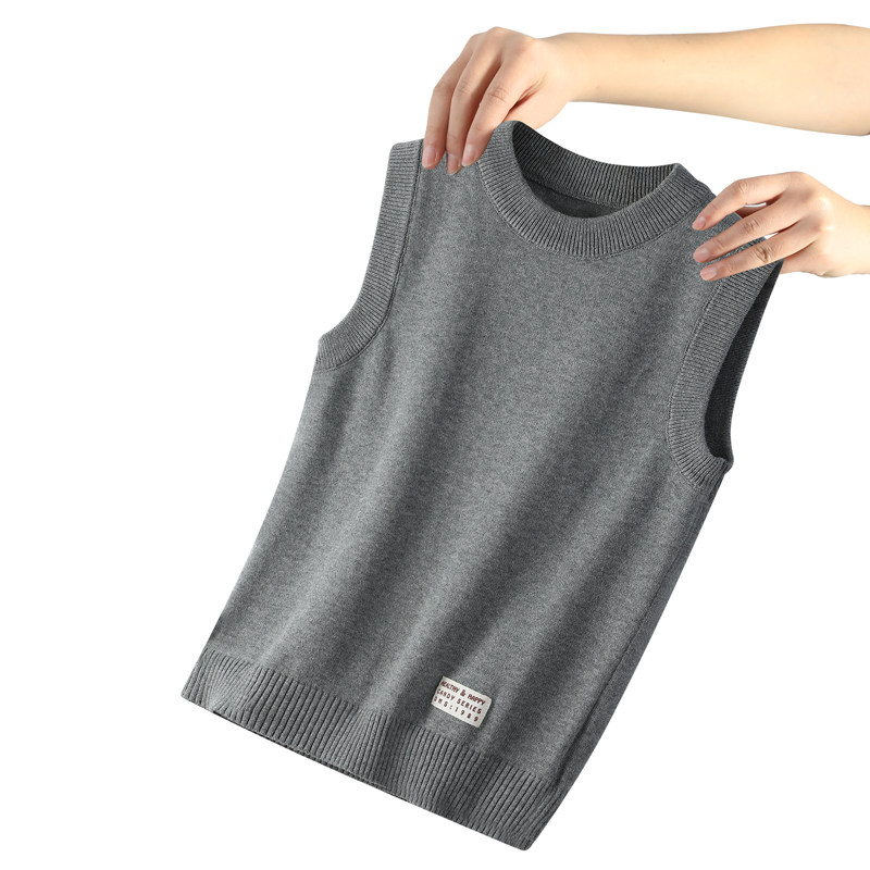 儿童针织马甲背心纯棉男童女童新款春秋薄款宝宝毛衣马夹外穿坎肩
