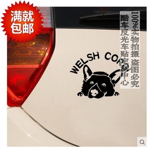 汽车用品 宠物贴纸 corgi 矮脚狗车贴 副本 威尔士柯基犬 wel新款