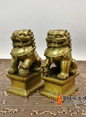 摆件大门口家居客厅风水铜狮子