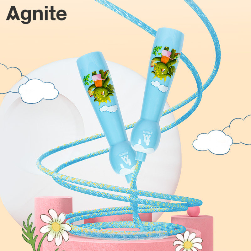 得力安格耐特儿童小学生跳绳棉绳可爱卡通可调节长度体育运动