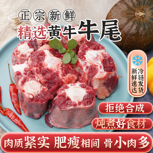 新鲜现宰黄牛牛尾巴冷链发货