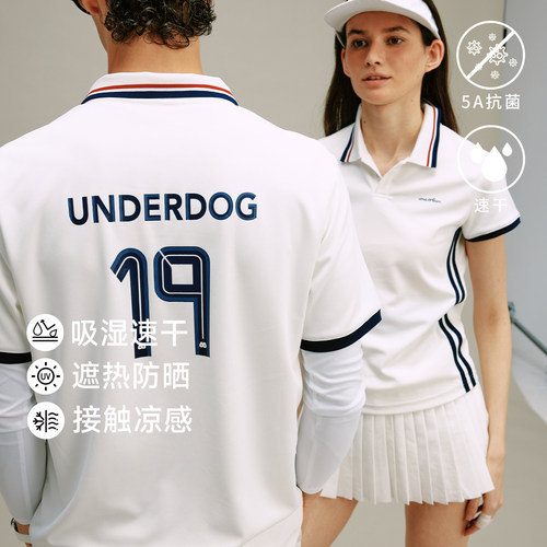 凉感运动T恤翻领短袖网球Polo衫