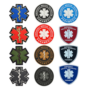 PARAMEDIC生命之星蛇仗魔术贴章臂章医疗急救标志徽章战术士气章