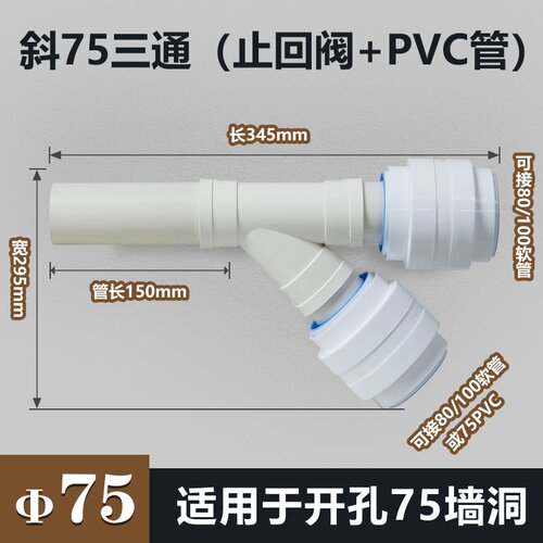 开孔75墙洞款三通双止回阀