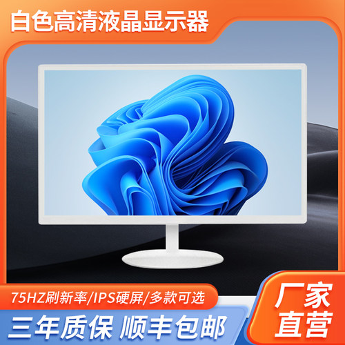顺丰清华紫光白色显示器22寸高清电视监控内置音箱17办公医疗专用