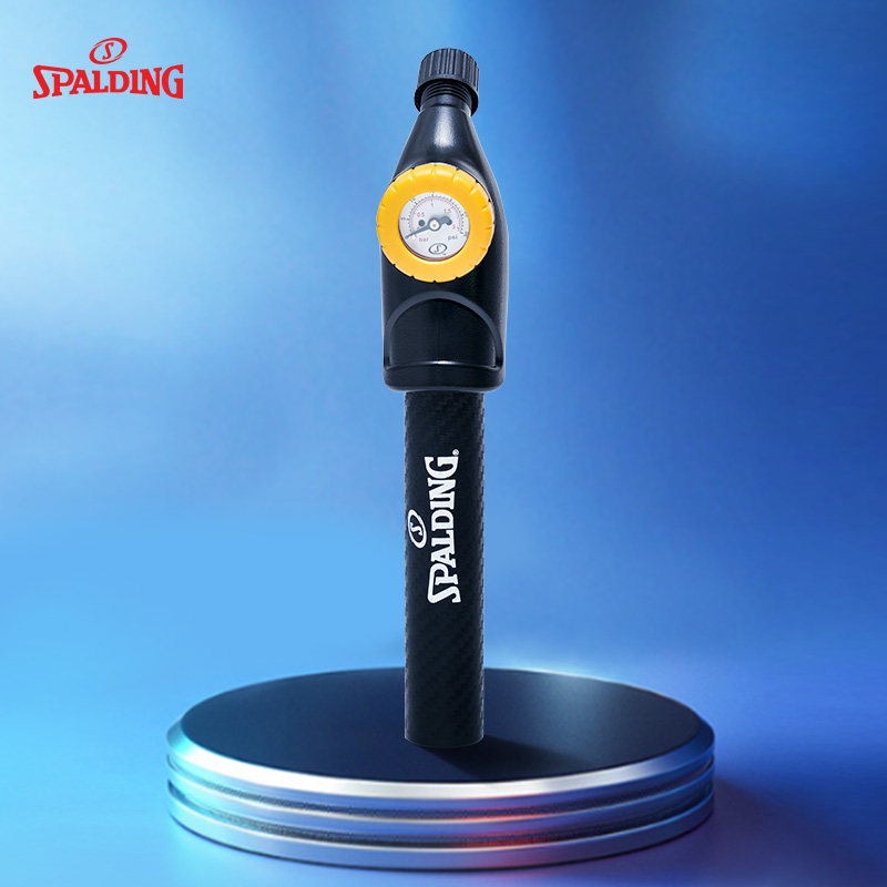 斯伯丁篮球充气筒便携式迷你充气设备专业充气泵配气针带气压表