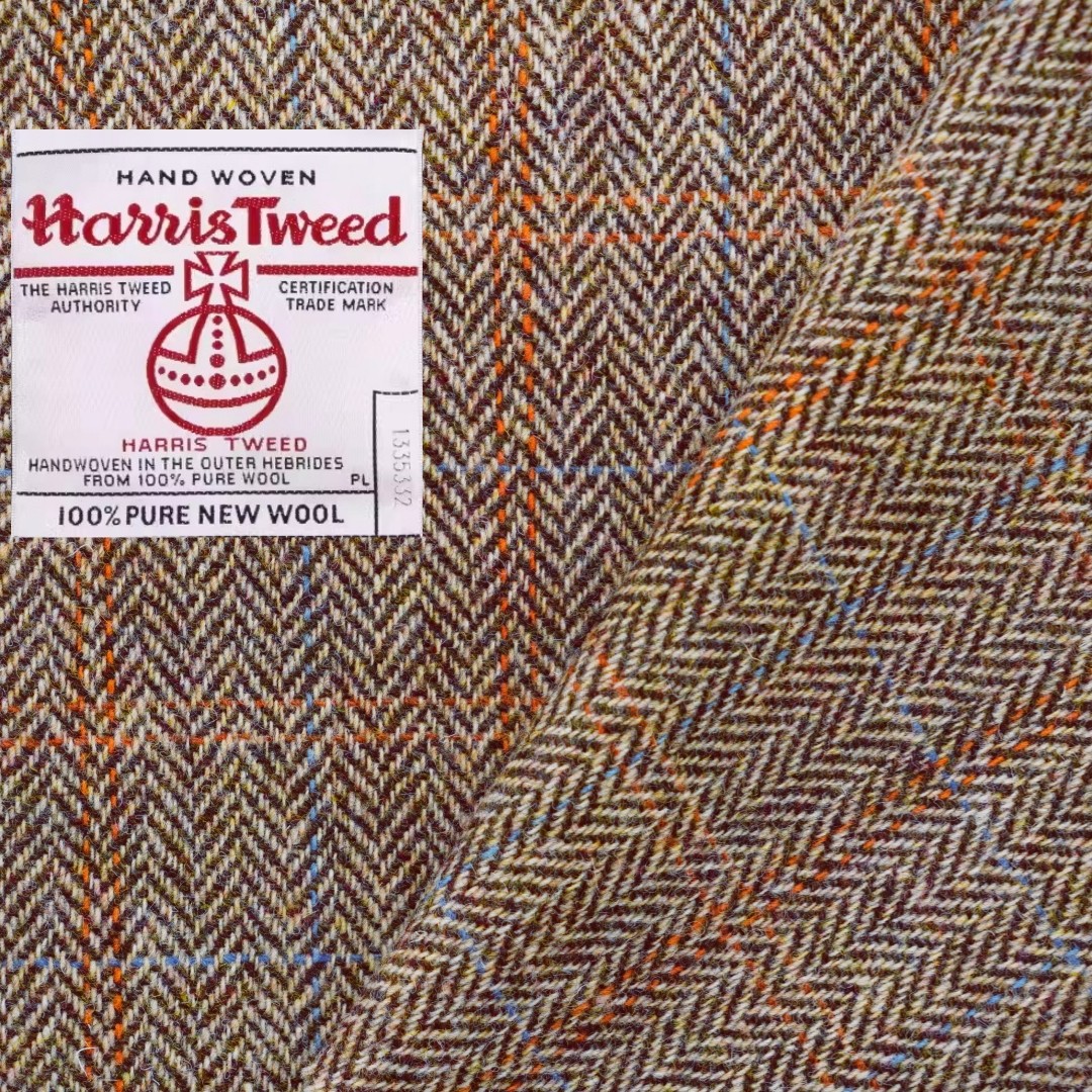 英国哈里斯粗花呢harris tweed人字纹西服大衣猎装包包手工羊毛料