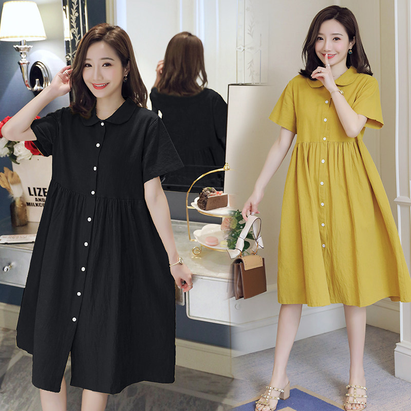 孕妇裙夏天潮妈时尚2022新款宽松遮孕肚女装洋气夏装怀孕连衣裙子