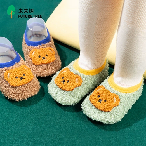 Детские нескользящие туфли, носки, осенняя удобная обувь, гетры, мягкая подошва, увеличенная толщина, раннее развитие