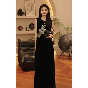 100桑蚕丝高定圆领纯色无袖 向晚 连衣裙 MENG THE