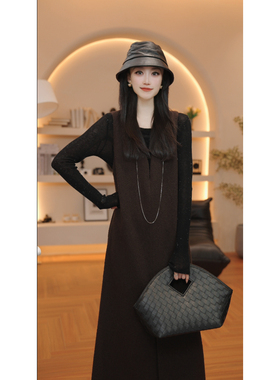 THE MENG【流苏】绵羊毛时尚优雅气质背心连衣裙# M243G1269