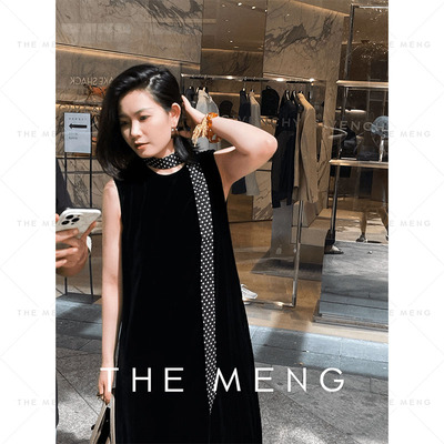 梦梦THE MENG【际遇】100桑蚕丝高定圆领纯色无袖连衣裙