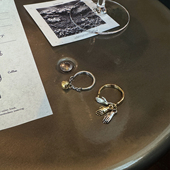 Always复古做旧vintage链条小手戒指小众精致造型感撞色叠戴指环