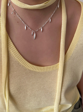 灵动麦芽吊坠项链水滴流苏锁骨链