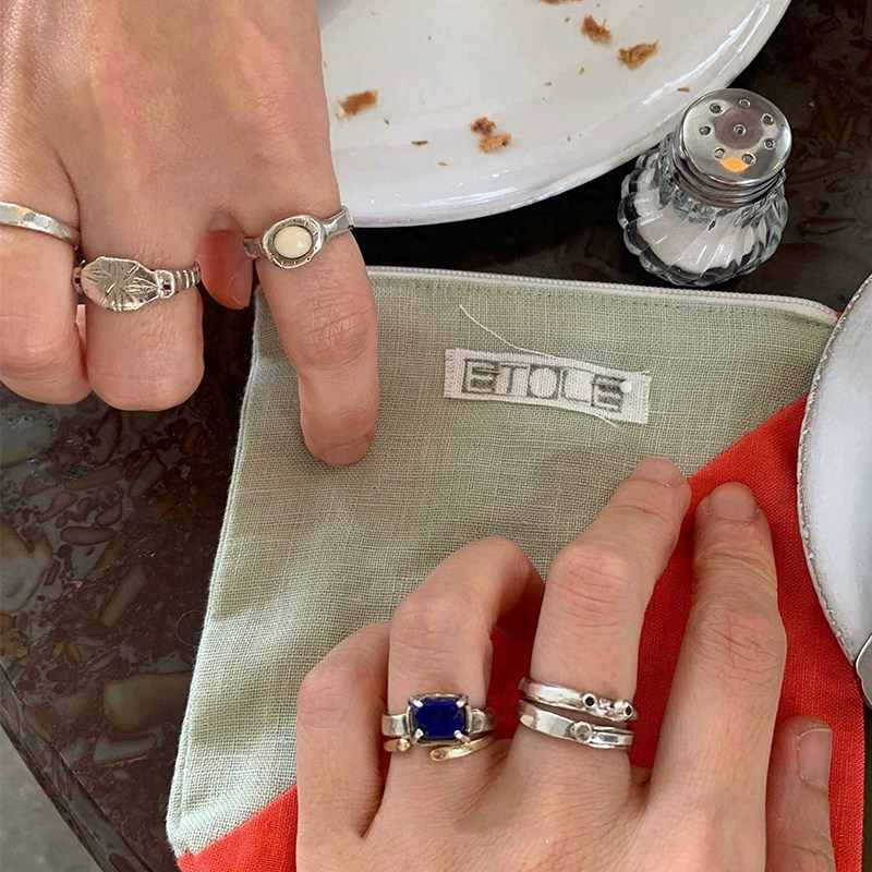 Always复古风小众设计手工做旧感肌理奶糖戒指韩国极简高级感指环