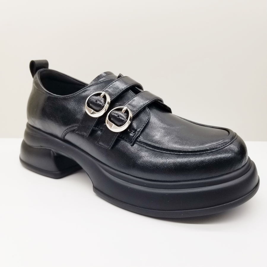 牛津鞋女乐福鞋意尔康高粗跟厚底