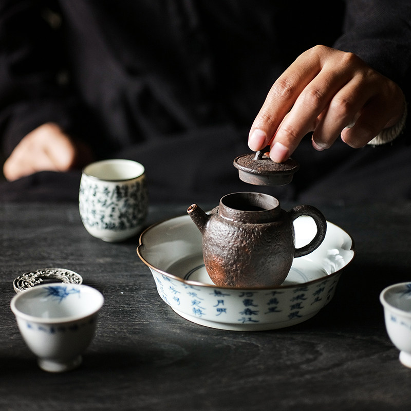 七月长茶壶 手捏紫砂壶 复古小品壶 手工朱泥泡茶壶 景德镇梵山堂