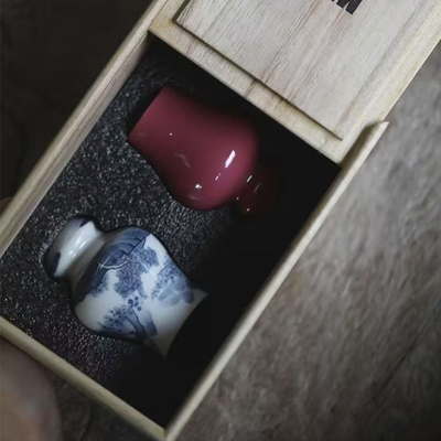 弥云斋青花康熙山水陶瓷凯恩杯