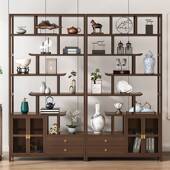 博古架实木新中式 茶柜茶架子置物架茶叶架展示柜隔断紫Y砂壶摆放