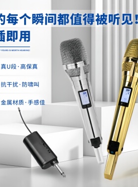 无线话筒一拖二电镀银 金skm9000 kk205 舞台演出音箱功放家庭ktv