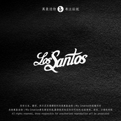 MC gta5r星圣安地列斯侠盗三角窗Los Santos三角窗车贴纸