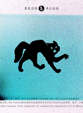 MC 炸毛惊讶恐慌搞笑好玩的猫黑色猫咪宠物店玻璃反光防水车贴纸