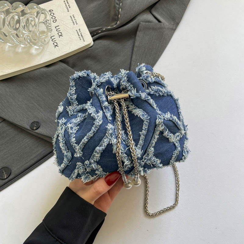 潮流复古女士百搭斜挎包简约牛仔布包2026新款韩版时尚迷你单肩包