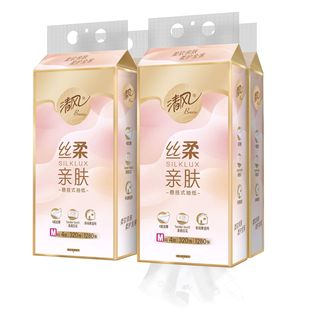 抽纸丝柔亲肤4层320抽面巾纸厕纸卫生纸纸巾 清风抽纸底抽悬挂式