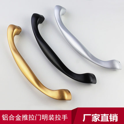 实心铝合金中空玻璃门拉手欧式厨房阳台客厅重型推拉门明装把手