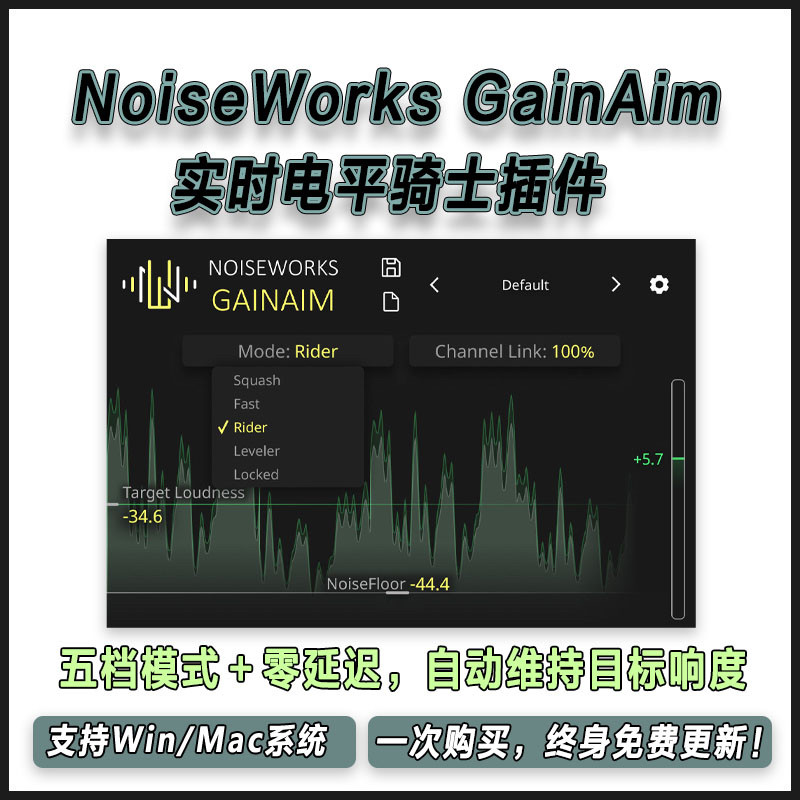 NoiseWorks GainAim 实时电平骑士自动调整响度效果器混音插件