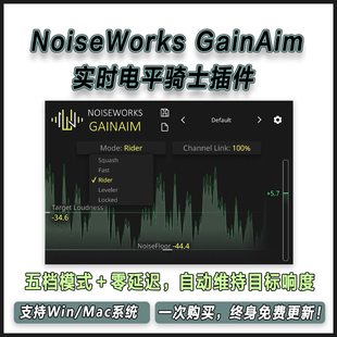 NoiseWorks GainAim 实时电平骑士自动调整响度效果器混音插件