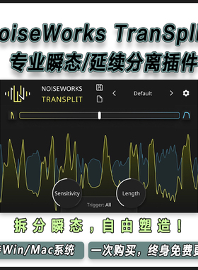 NoiseWorks TranSplit 专业瞬态/延续分离效果器混音插件