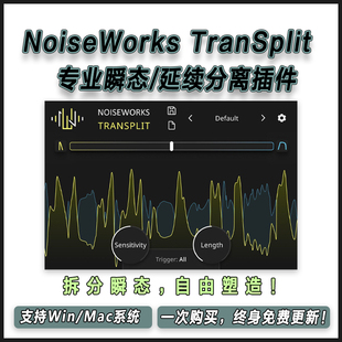 NoiseWorks TranSplit 专业瞬态/延续分离效果器混音插件
