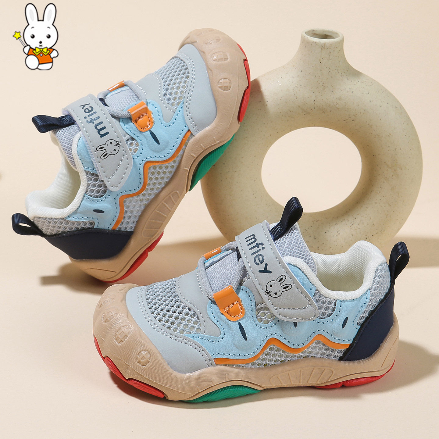 班纳米菲夏季透气儿童鞋宝宝防滑软底镂空幼童小童网鞋男童运动鞋