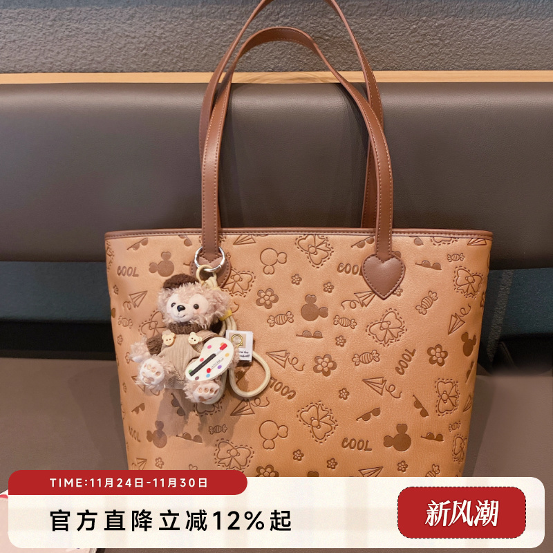 爱路喜秋冬甜心印章棕色托特包