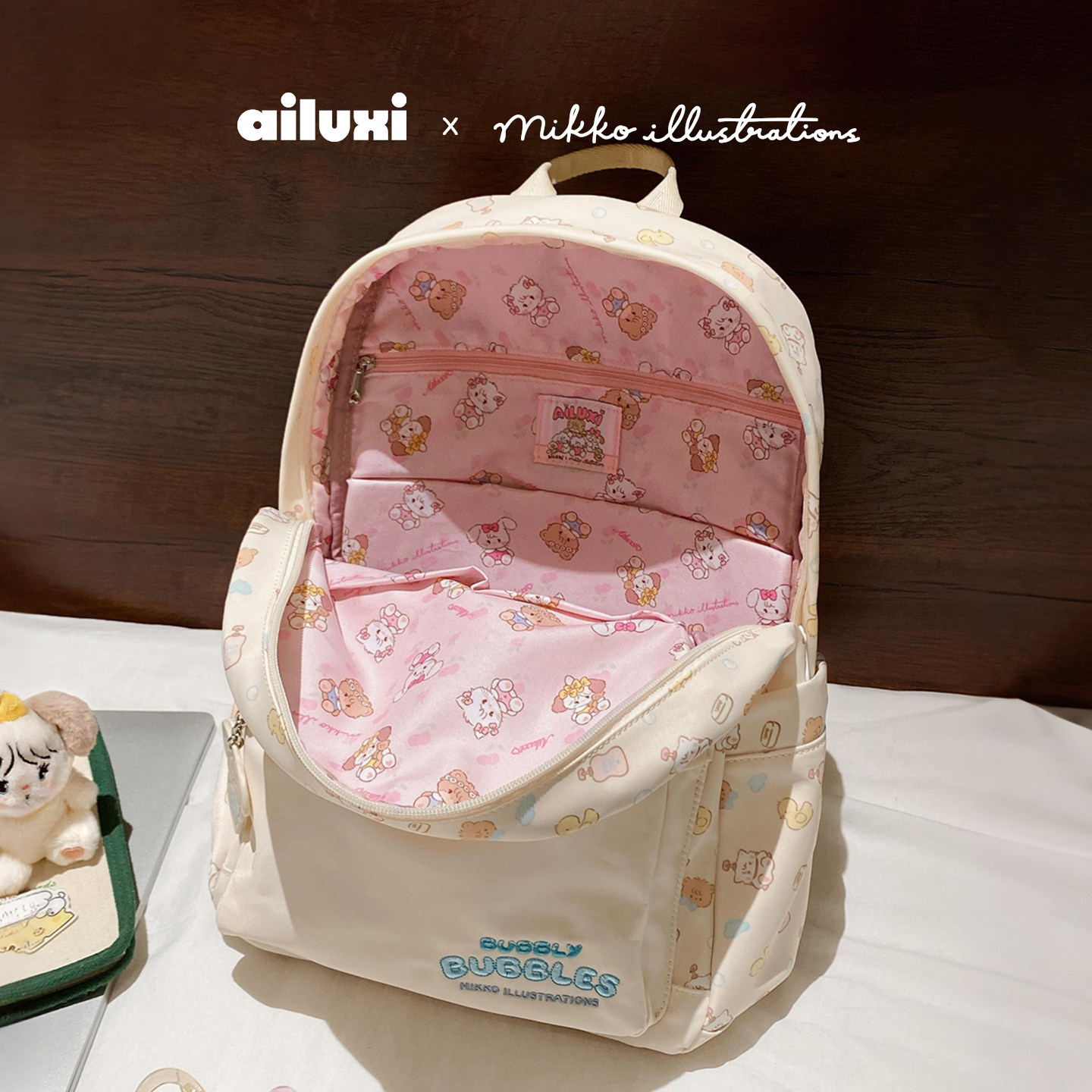 爱路喜mikko联名双肩包包女款旅游轻便高颜值背包书包旅行大容量