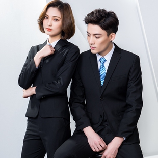 男士 工作服面试工装 三件套春秋职业西装 男女同款 商务正装 西服套装
