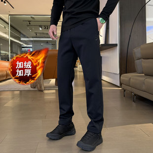 修身 休闲裤 冲锋裤 百搭运动登山裤 冬季 软壳直筒裤 加绒加厚保暖男士