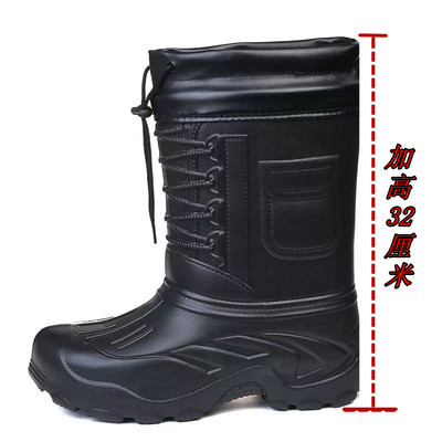 加厚防滑男款2025高筒男士雪地靴靴雨鞋加绒保暖工作防水胶鞋冬季