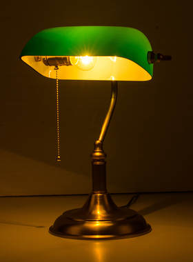全铜台灯复古民国上海银行书房办公绿色玻璃桌灯民宿灯具澳洲SAA