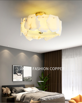 卧室灯吸顶灯奶油风餐厅jeremiah品牌房间羽毛吊灯网红圆形灯具