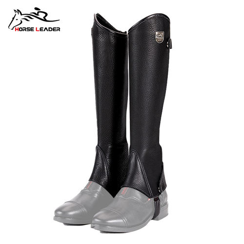 HORSELEADER马术护腿马术装备马术用品牛皮成人男女真皮骑士护腿