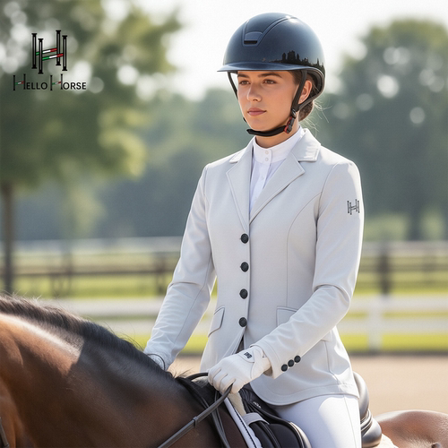 Hello Horse马术女骑士西服透气长袖修身冲孔马术服比赛骑士服