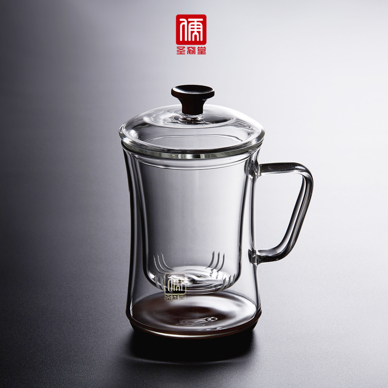 耐高温玻璃办公室带把泡茶杯