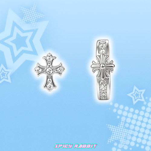 S-Rabbit 十字架耳钉/钛钢耳骨钉耳扣高级感耳圈耳饰时尚潮流饰品