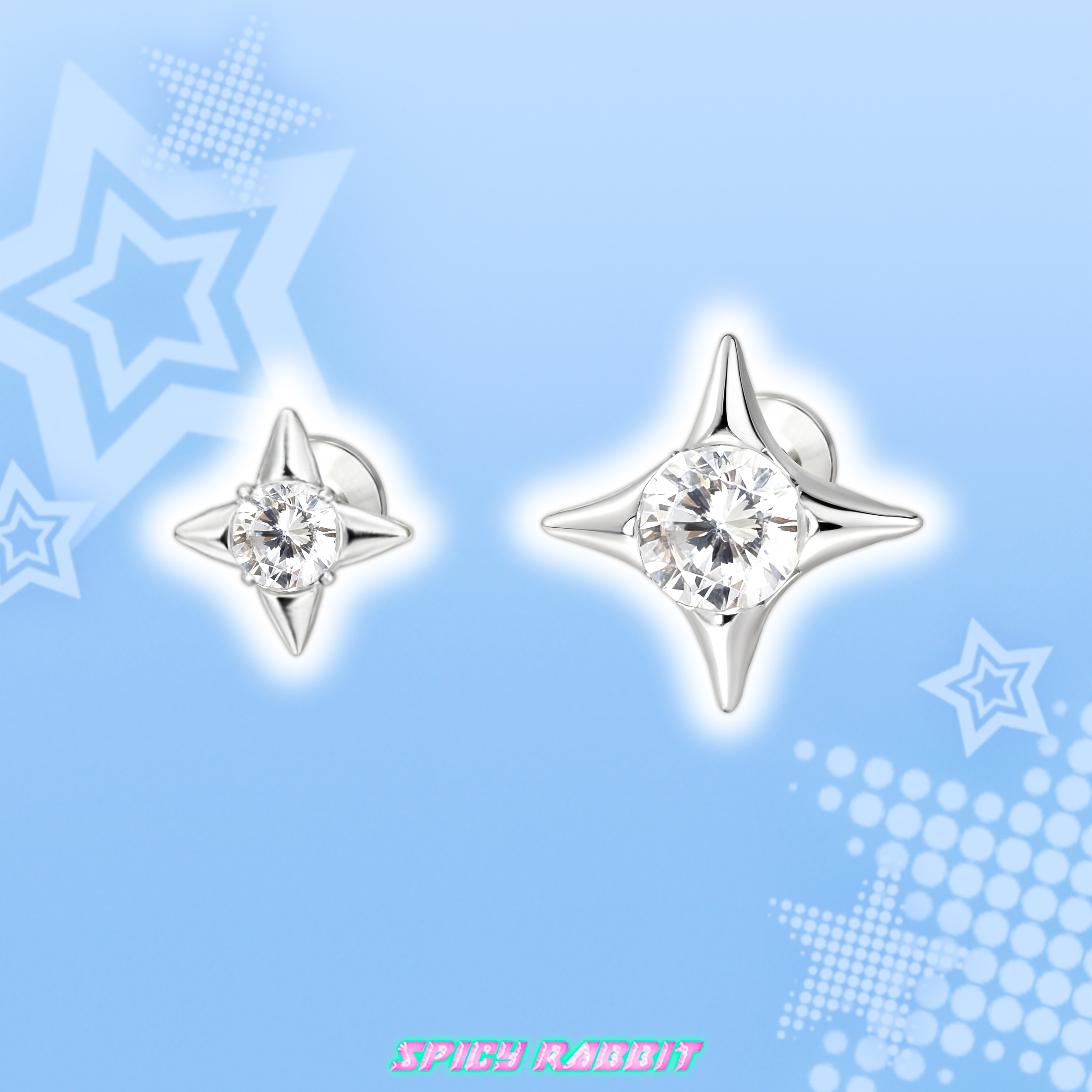 S-Rabbit 四芒星耳骨钉/小众设计新款个性简约耳环小众设计耳饰图片