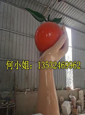玻璃钢柑橘仿真景观脐橙雕塑定制