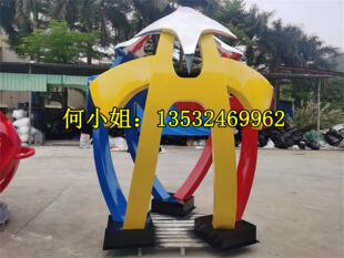 饰品玻璃钢抽象雕塑大型镂空造型雕像园林美陈摆件定制 广场景观装