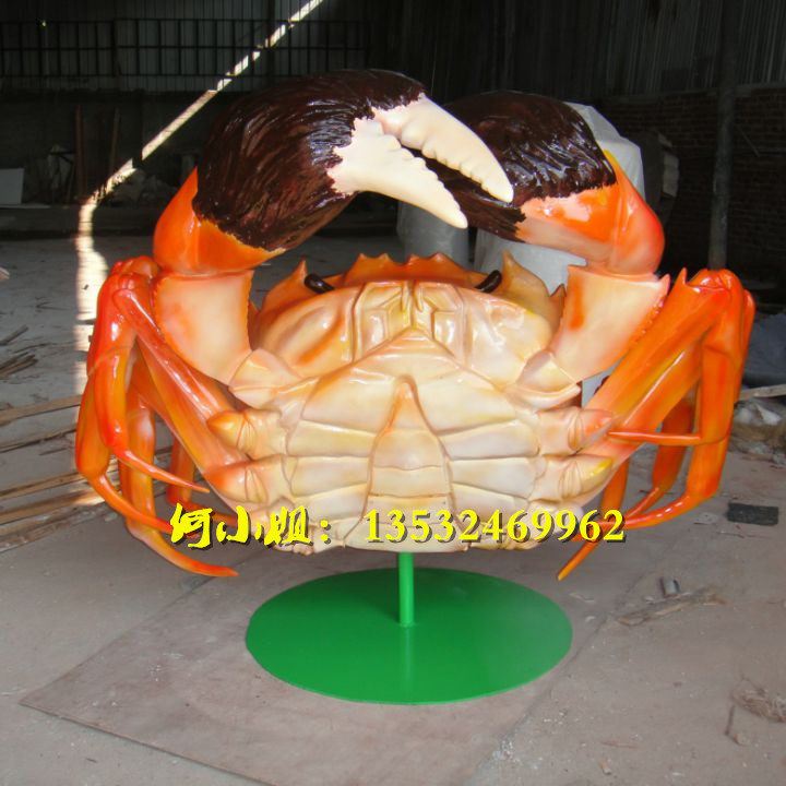 海鲜馆装饰招牌定制玻璃钢仿真螃蟹模型雕塑创意小龙虾造型大雕像