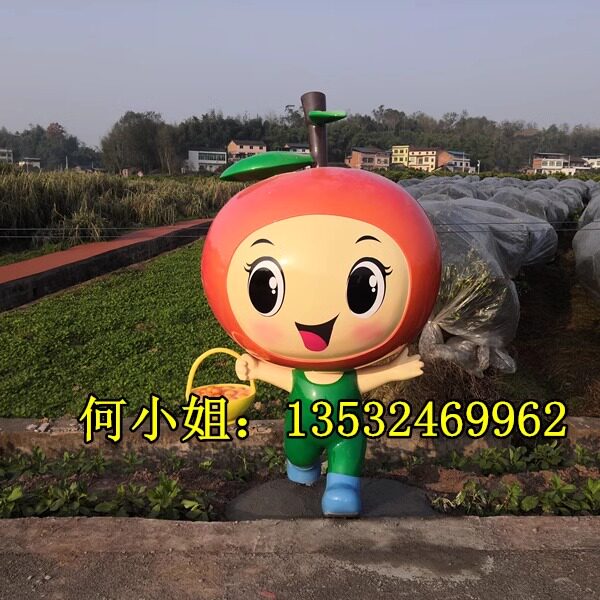 定制玻璃钢柑橘公仔雕塑江西果园基地山楂ip卡通娃娃橙子人物雕像